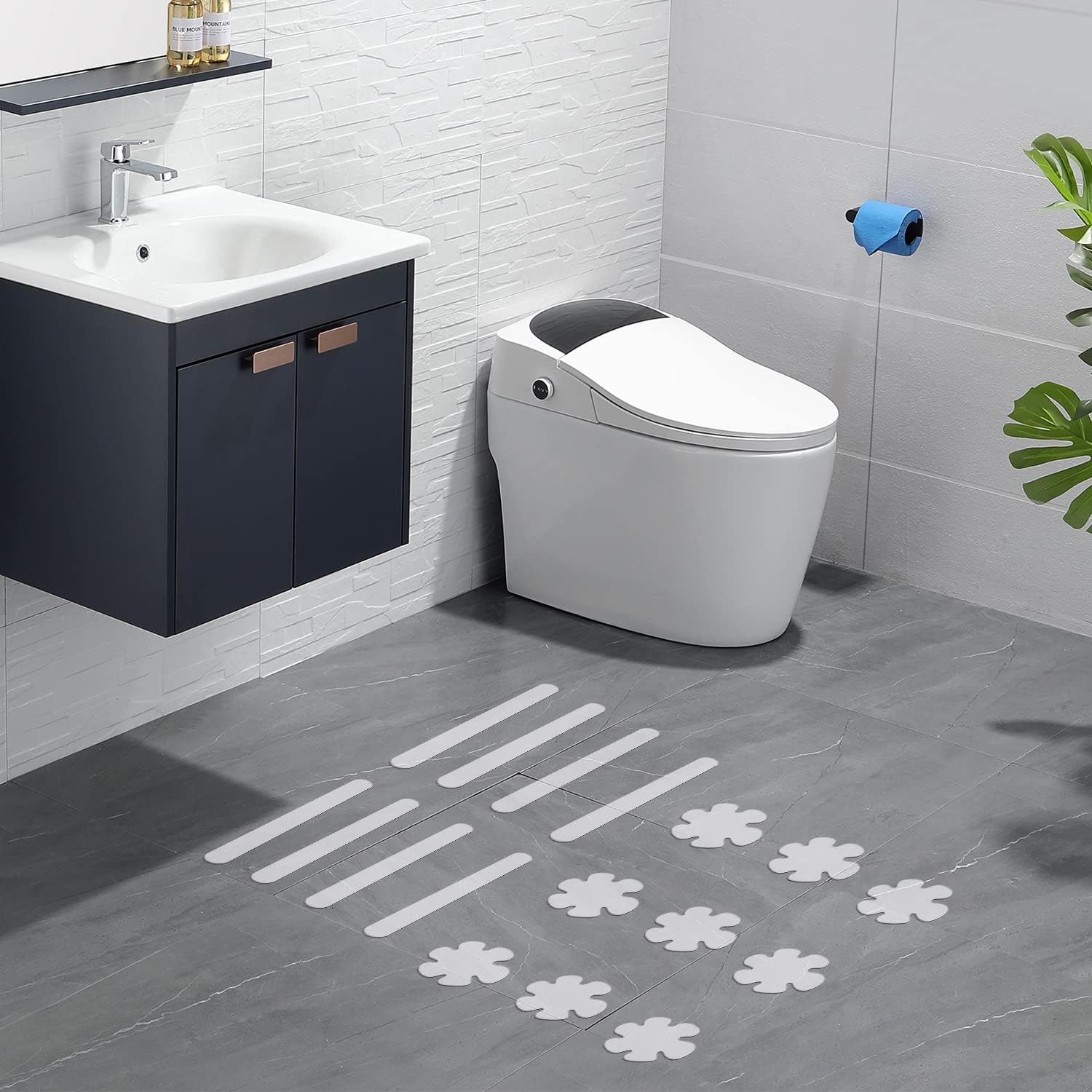JANMIN 48pcs Non-Slip Stickers Bathtub Safety Decals