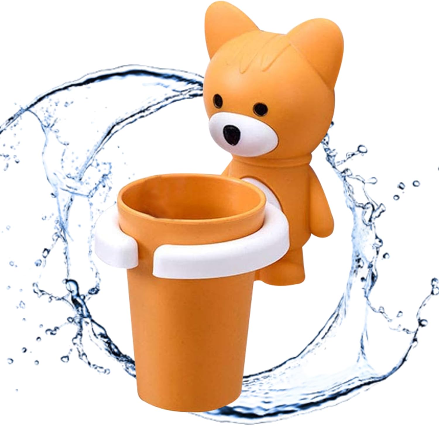 Kids Cartoon Fox Toothbrush Holder with Suction Cup