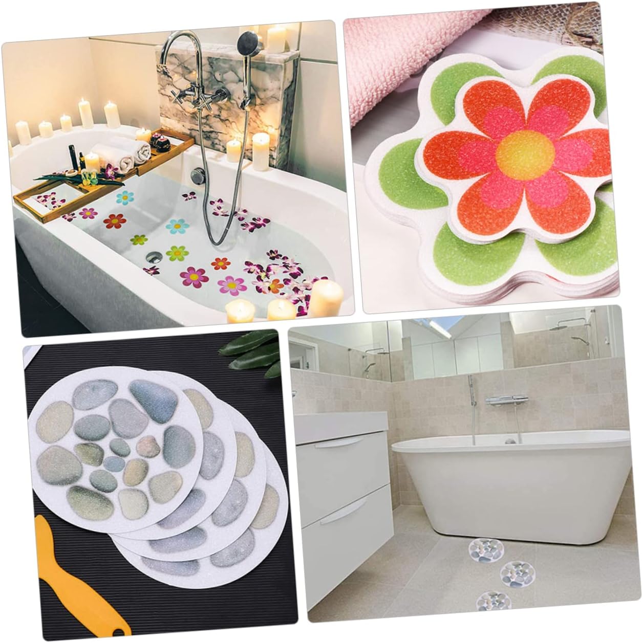 Amosfun 14pcs Non-Slip Bathtub Stickers for Safety