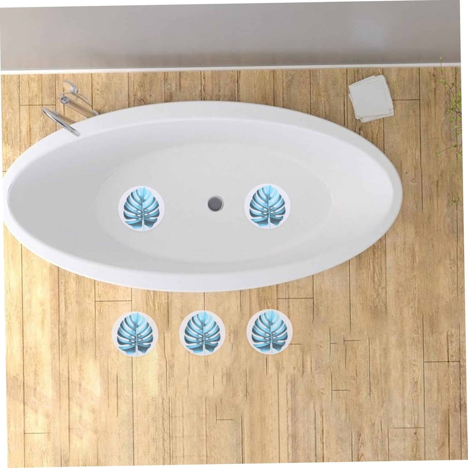 ABOOFAN Non-Slip Leaf Bath Stickers - Waterproof for Kids and Adults