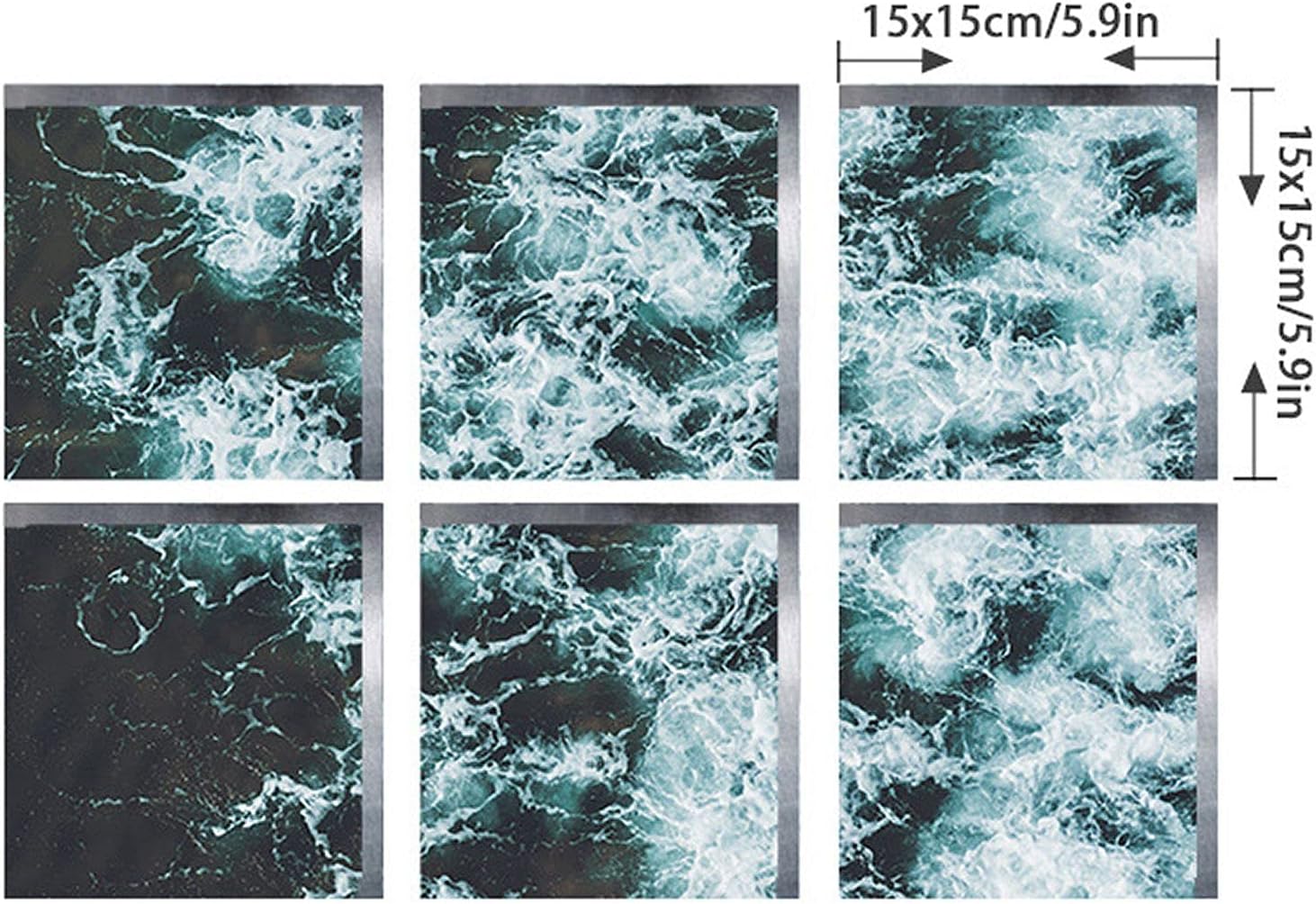 ChezMax Non-Slip Bathtub Sticker with Waves Pattern