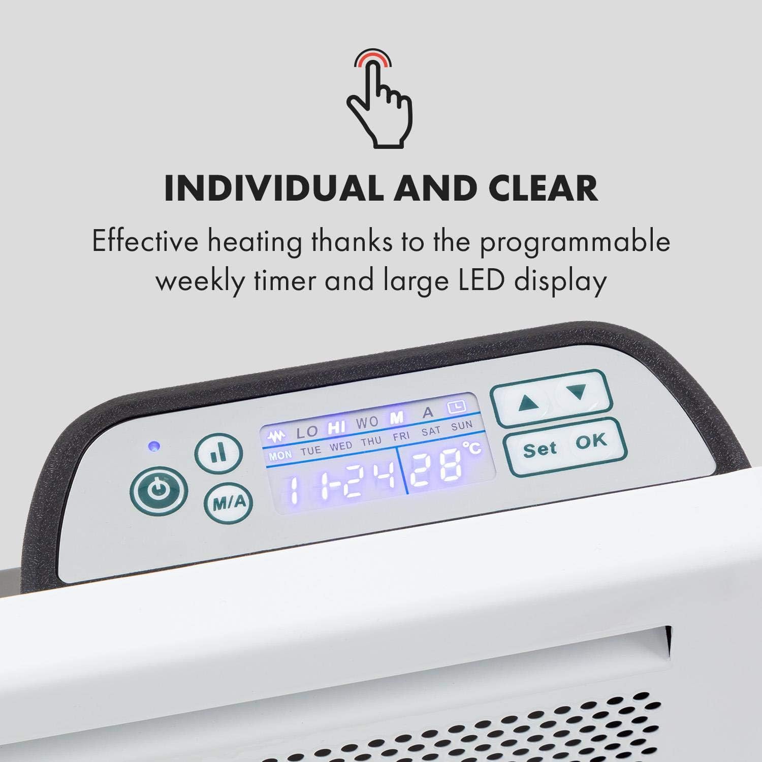 Klarstein Hot Spot SlimCurve Dual Heater with Timer and Wall Mount
