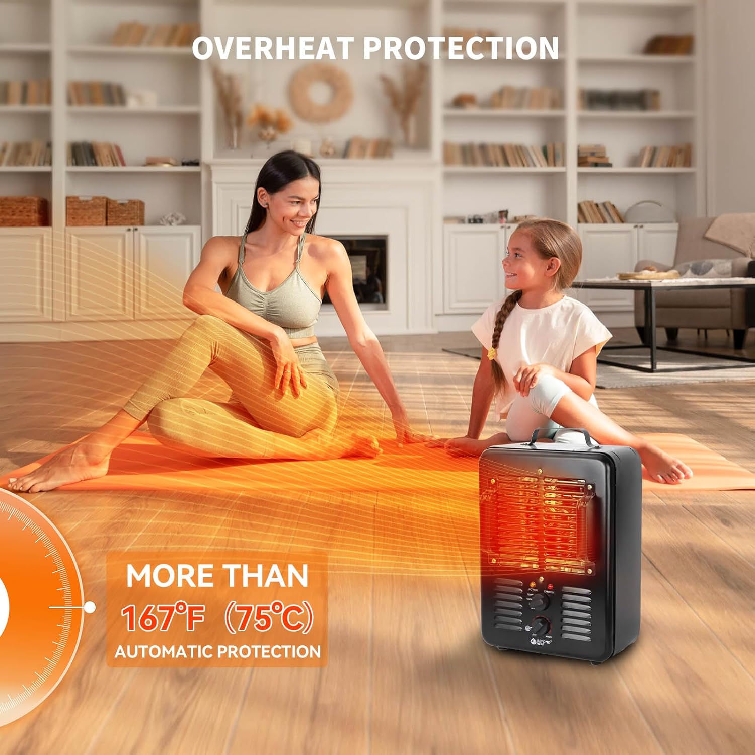 Milkhouse Space Heater with Thermostat and 3 Heat Settings