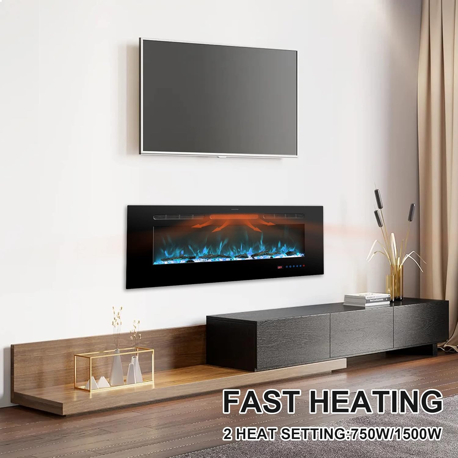 Rodalflame 42 Inch Electric Fireplace with Remote Control