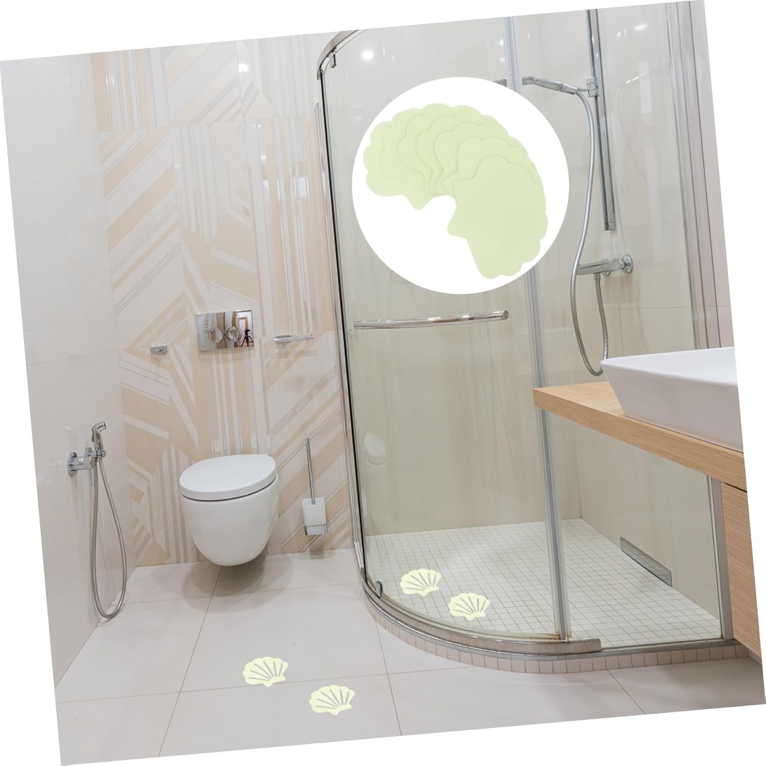 PRETYZOOM 30PCS Bathtub Non-Slip Stickers Shell Shape Decals