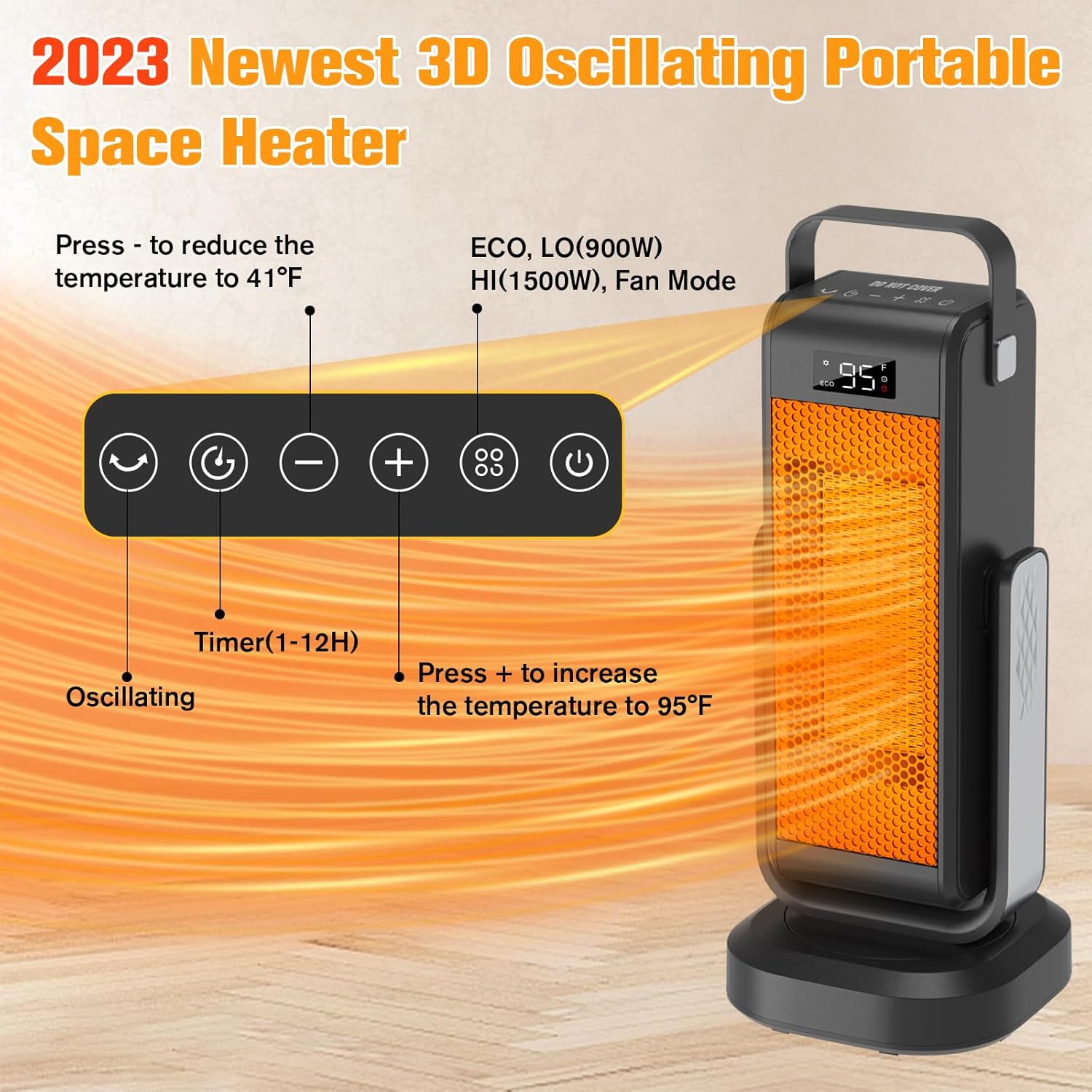 2023 Upgraded 3D Oscillating Space Heater 1