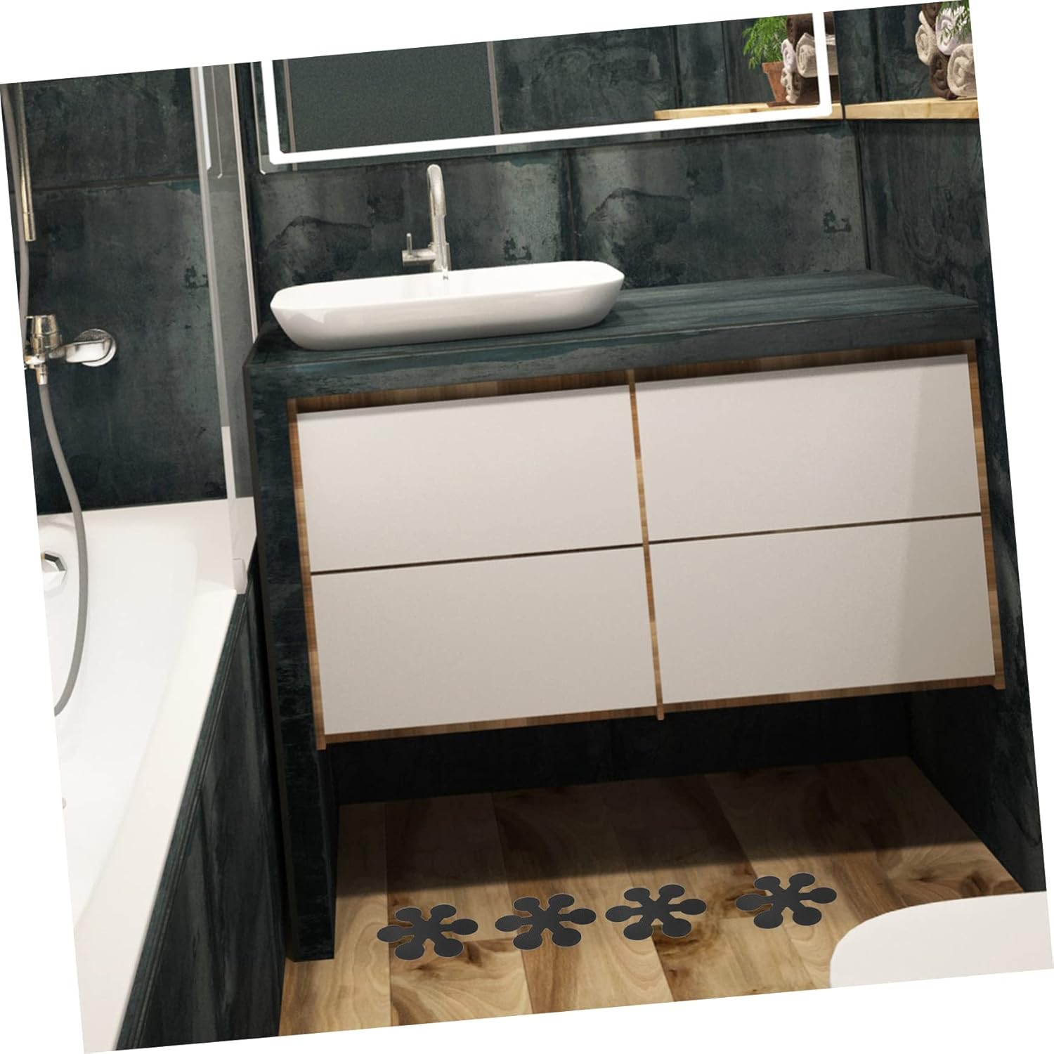 Alipis Non-Slip Bath Tub Stickers 20pcs Snowflake Design