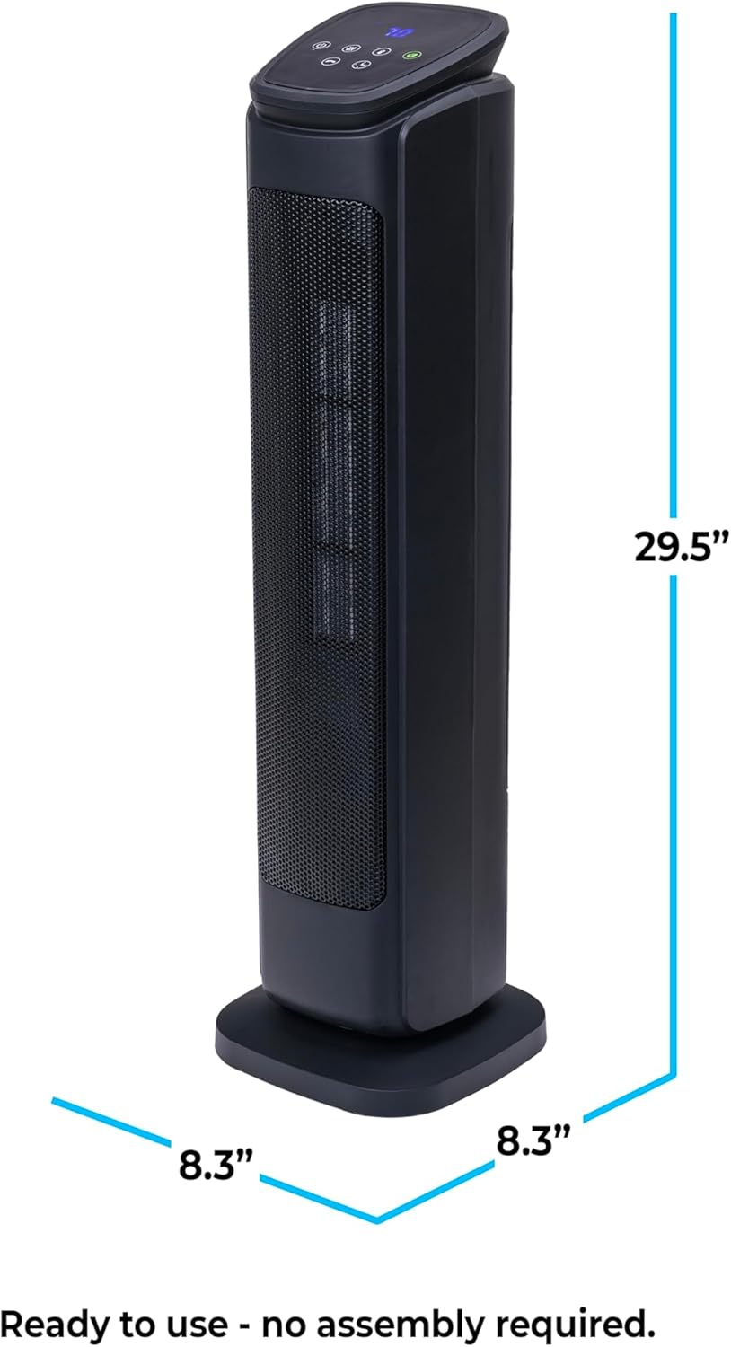 Comfort Zone 30 Inch Electric Room Heater with Remote Control