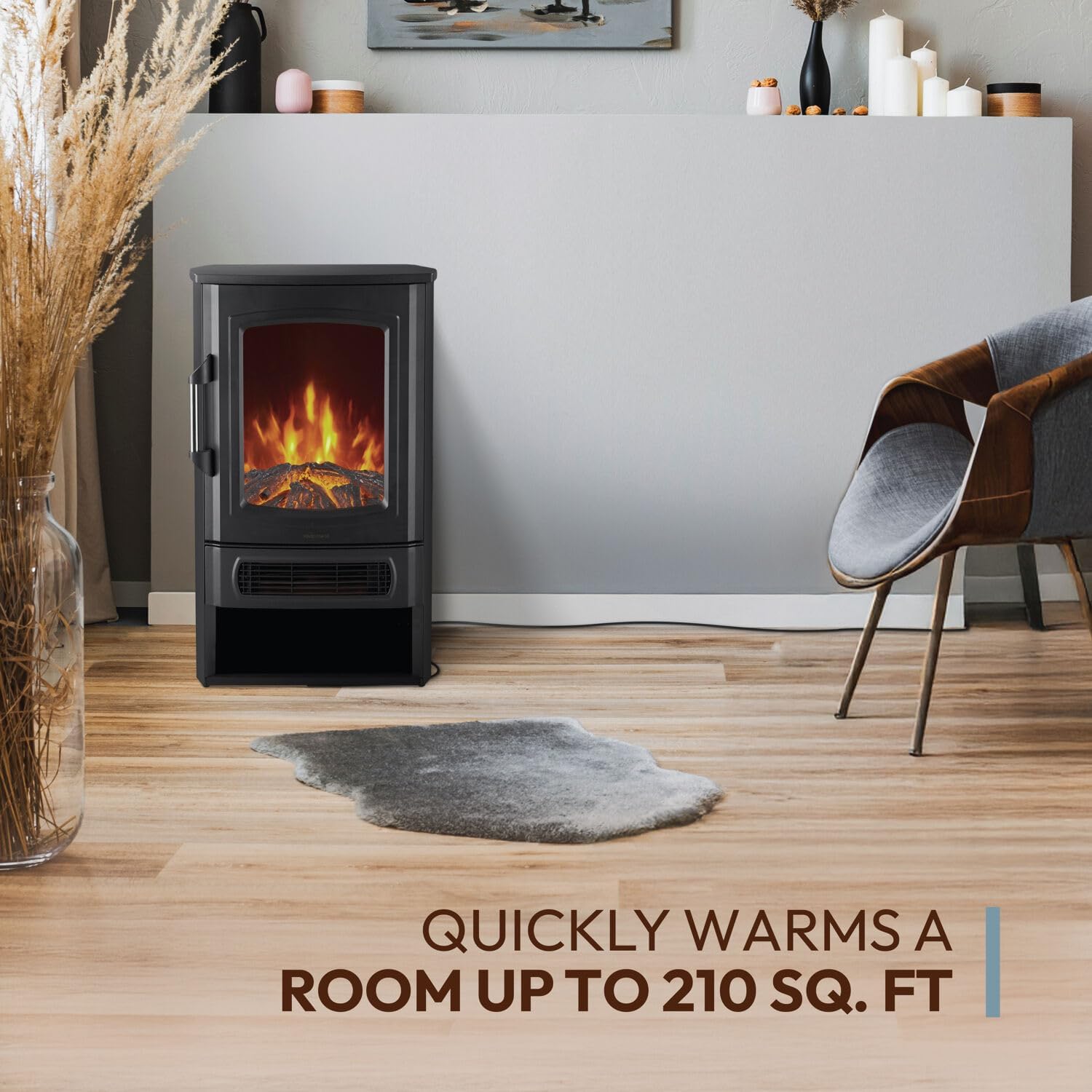 Cambridge 3 Panel Electric Fireplace with Remote Control