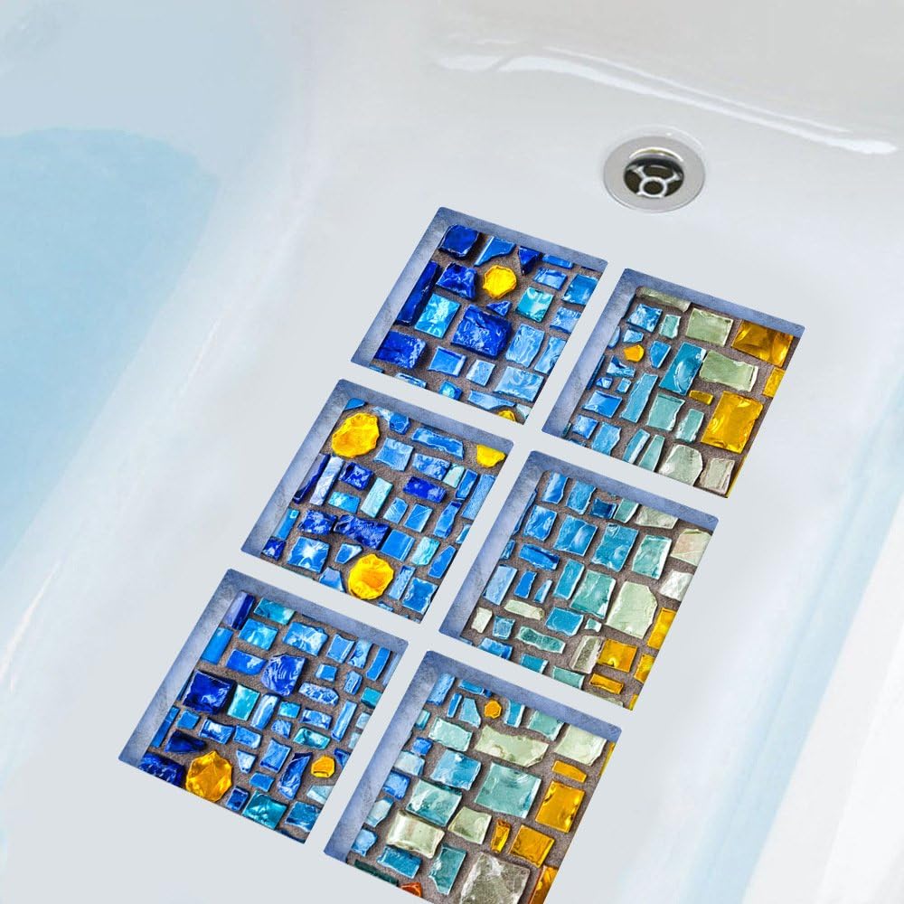 AILEGOU 3D Non-Slip Bathtub Stickers with Animals - 6 Pieces