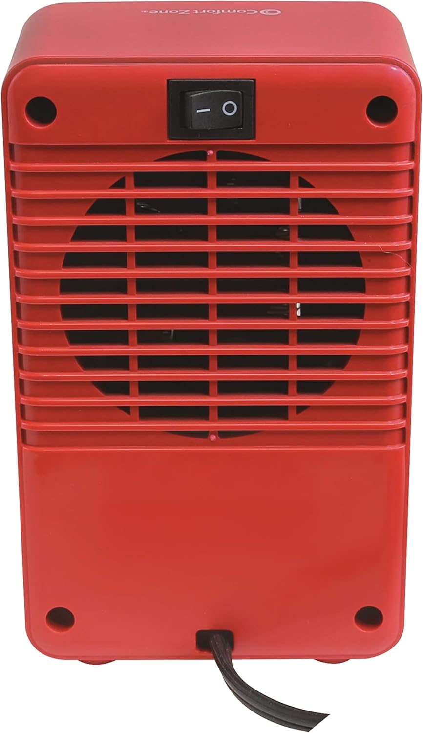 Comfort Zone CZ410RD 200 Watt Portable Ceramic Heater with Fan Red