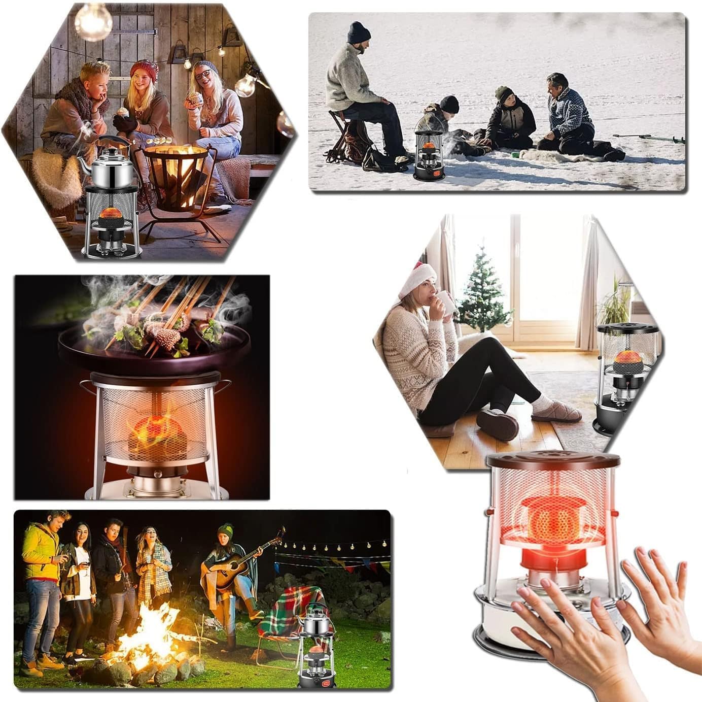 White 6L Kerosene Heater Portable Non Electric Indoor Outdoor 3000W