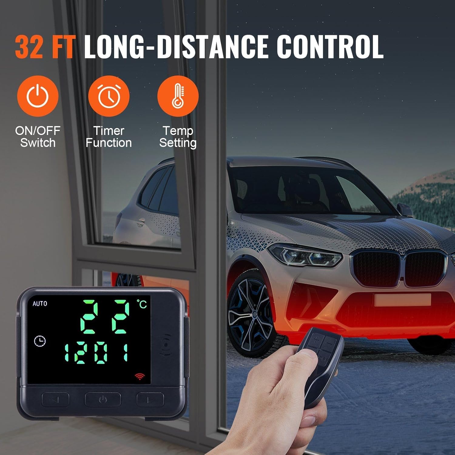 CooFel 12V 2KW Diesel Air Heater with LCD Remote Control