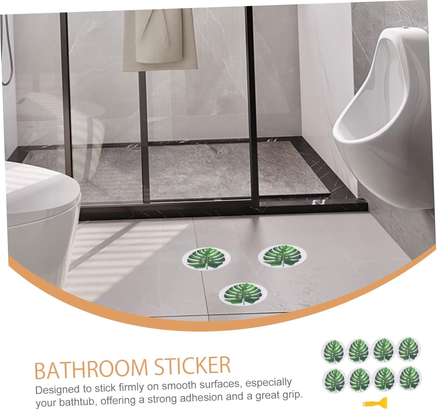 SWOOMEY 1 Set Leaf Anti Slip Bathtub Stickers