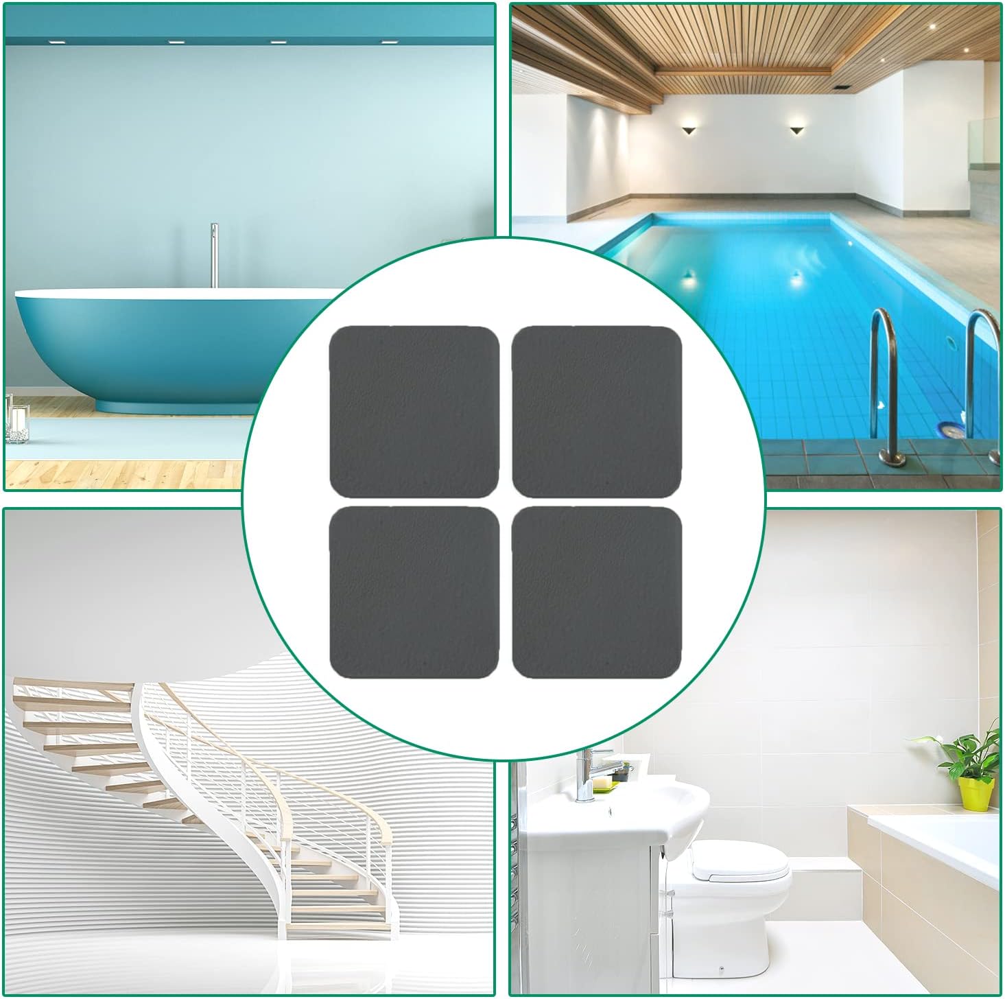 SlipStopper Non-Slip Bathtub Stickers 28PCS Grey