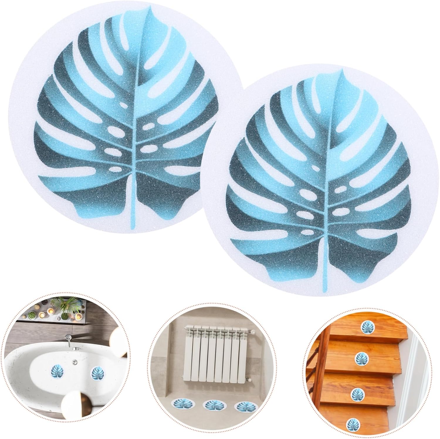 ABOOFAN Non-Slip Leaf Bath Stickers - Waterproof for Kids and Adults