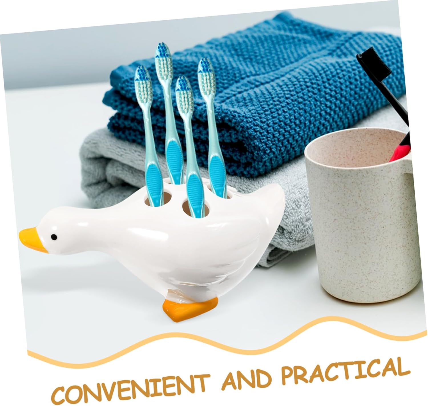 LIFKOME Cute Cartoon Toothbrush Holder for Bathroom