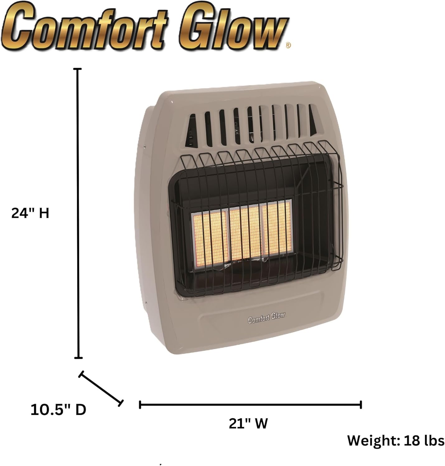 Comfort Glow 3 Plaque 18000 BTU Gas Wall Heater