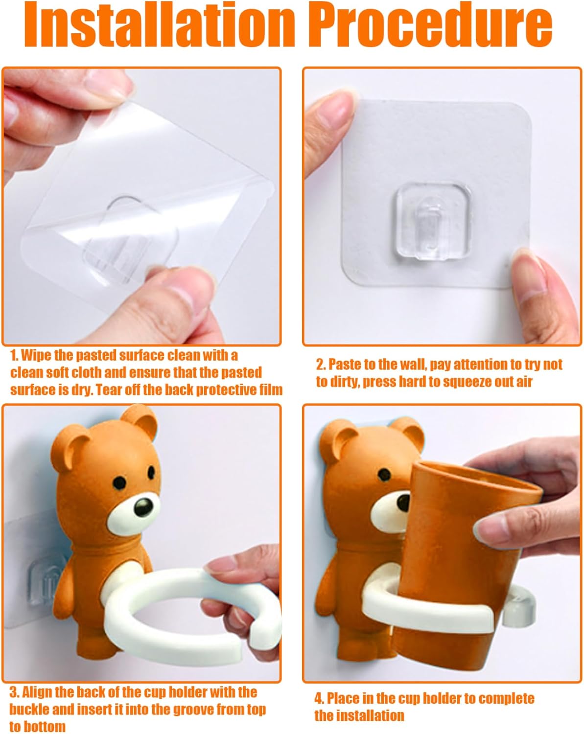 Kids Cartoon Fox Toothbrush Holder with Suction Cup