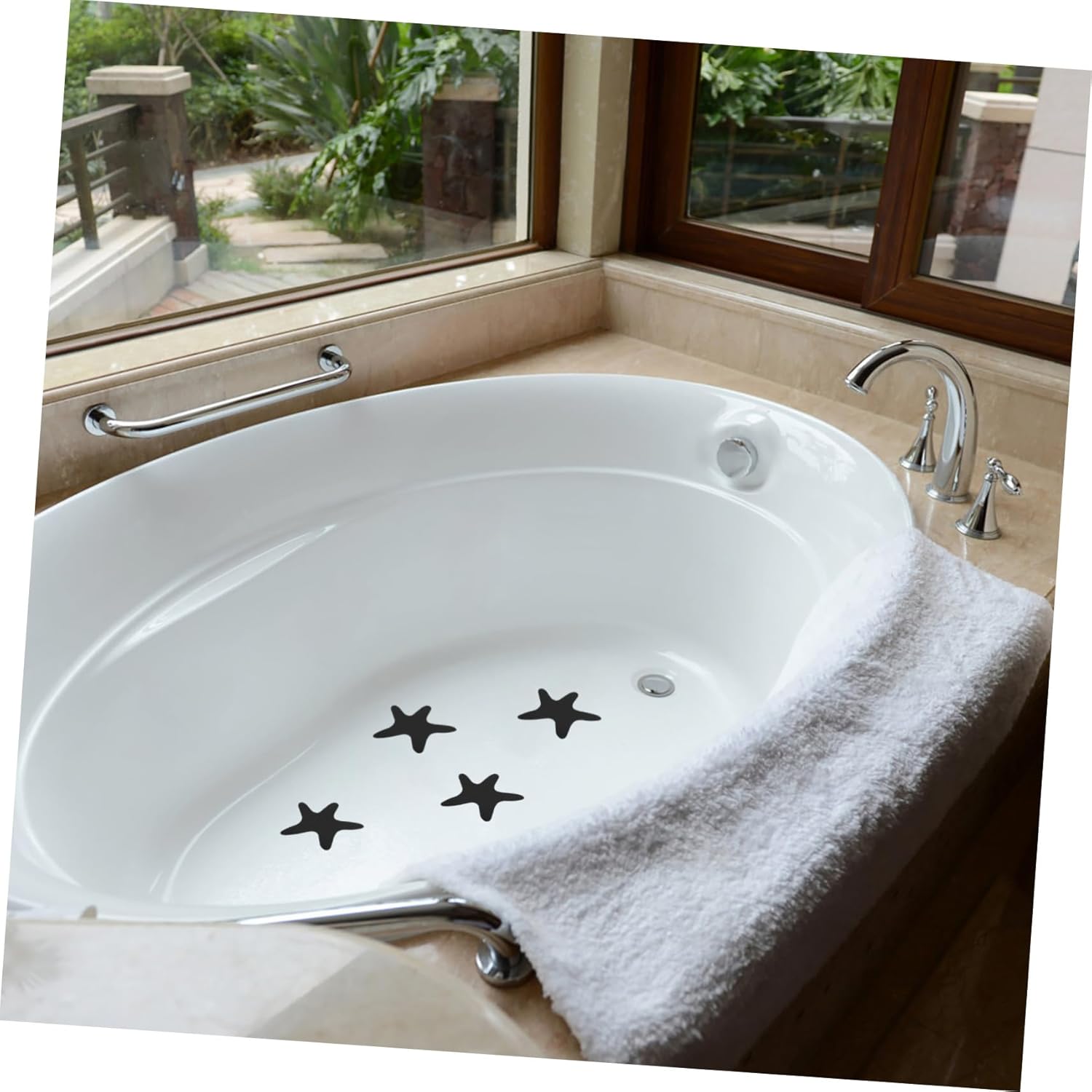 Hemoton 6pcs Non-Slip Sea Star Bath Stickers for Safe Shower Use