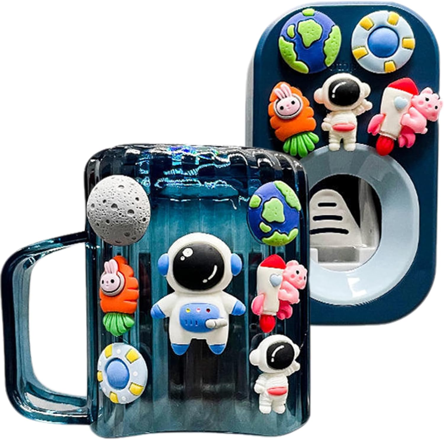 Meyrwoy Wall Toothbrush Holder with Cosmonaut Theme