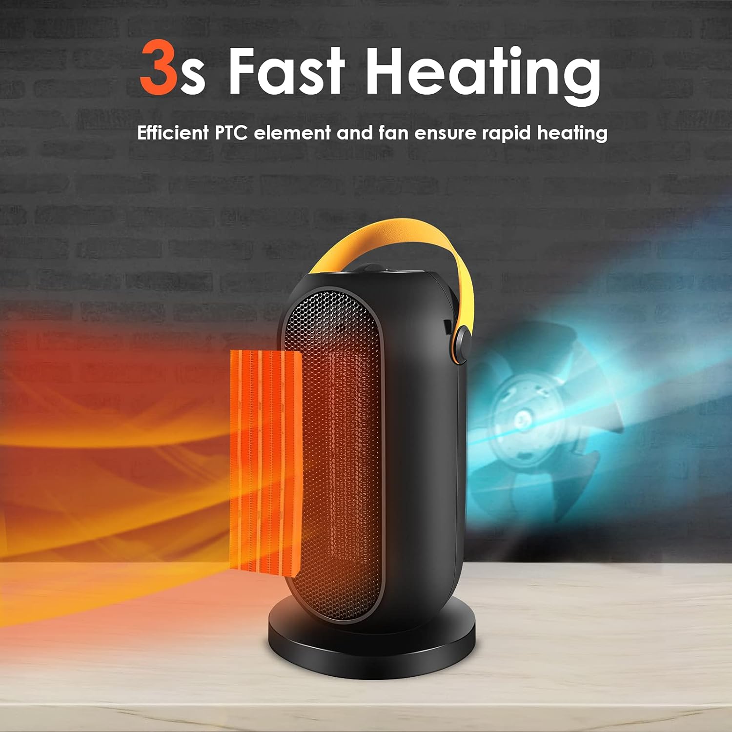 SARMERGE Fan Heater with 4 Settings and Safety Protection