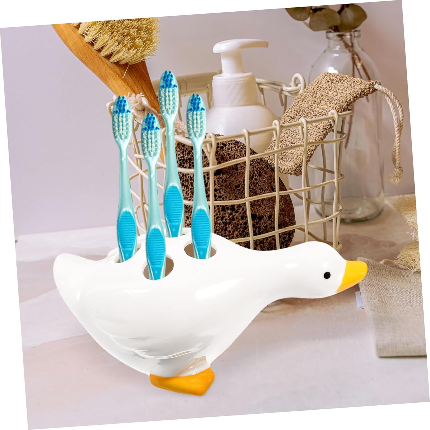 LIFKOME Cute Cartoon Toothbrush Holder for Bathroom