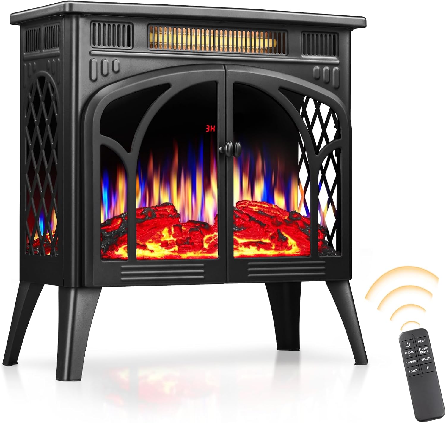 Xbeauty Electric Fireplace Heater Indoor Portable Black