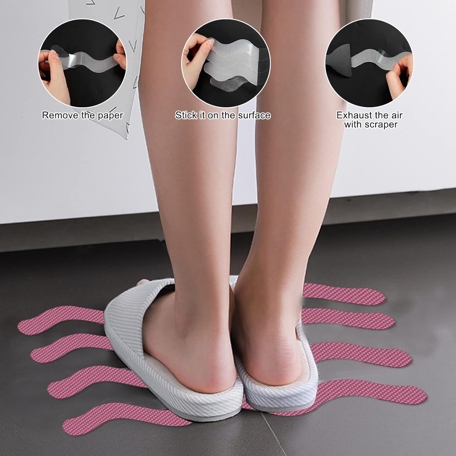 Ding Xi Anti-Slip Tub Stickers 24 Pack with Scraper
