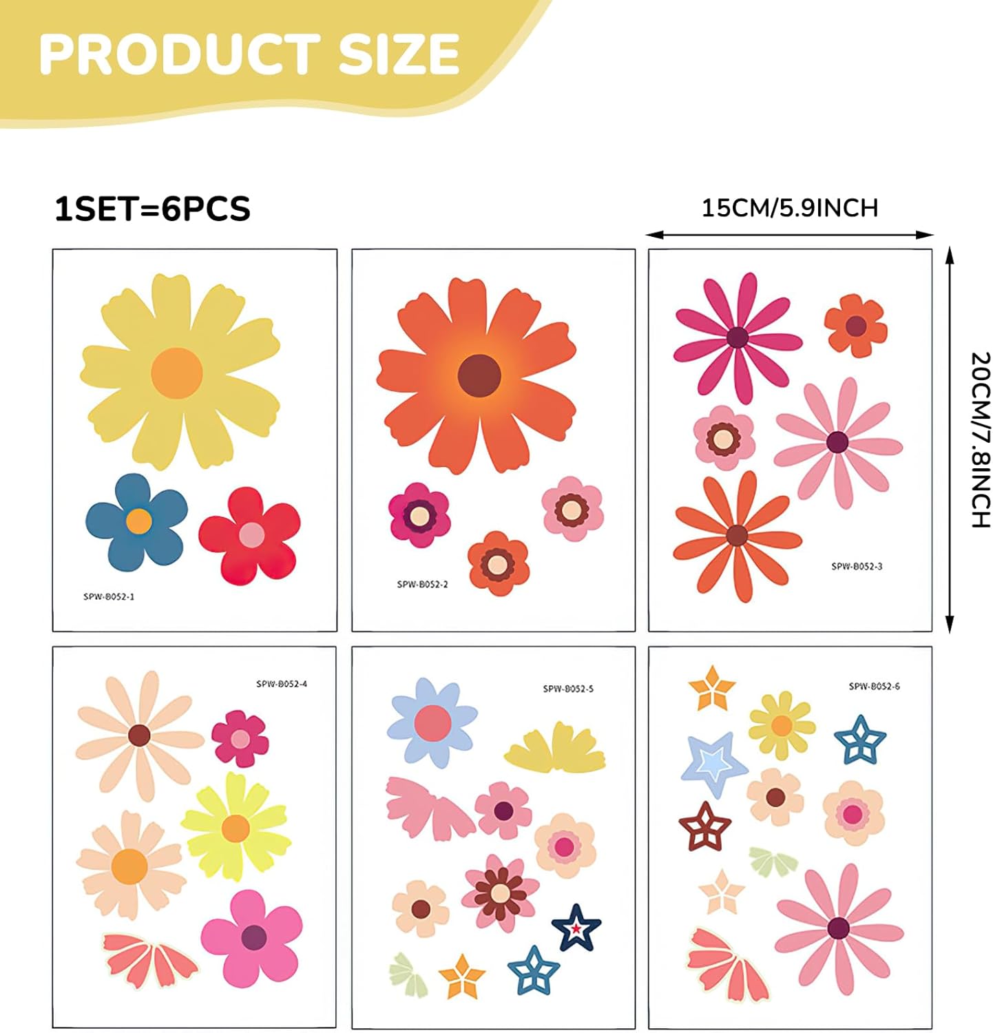 PRATIQUE Non Slip Bathtub Stickers Flower Design