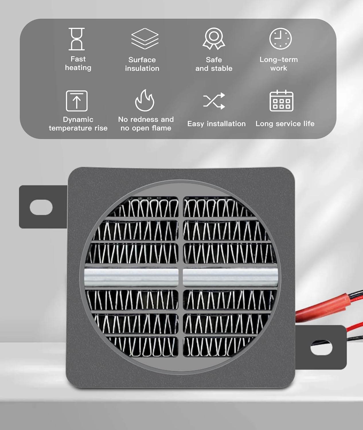 Irosiy 12V 50W Compact Ceramic Heater for Quick Heating