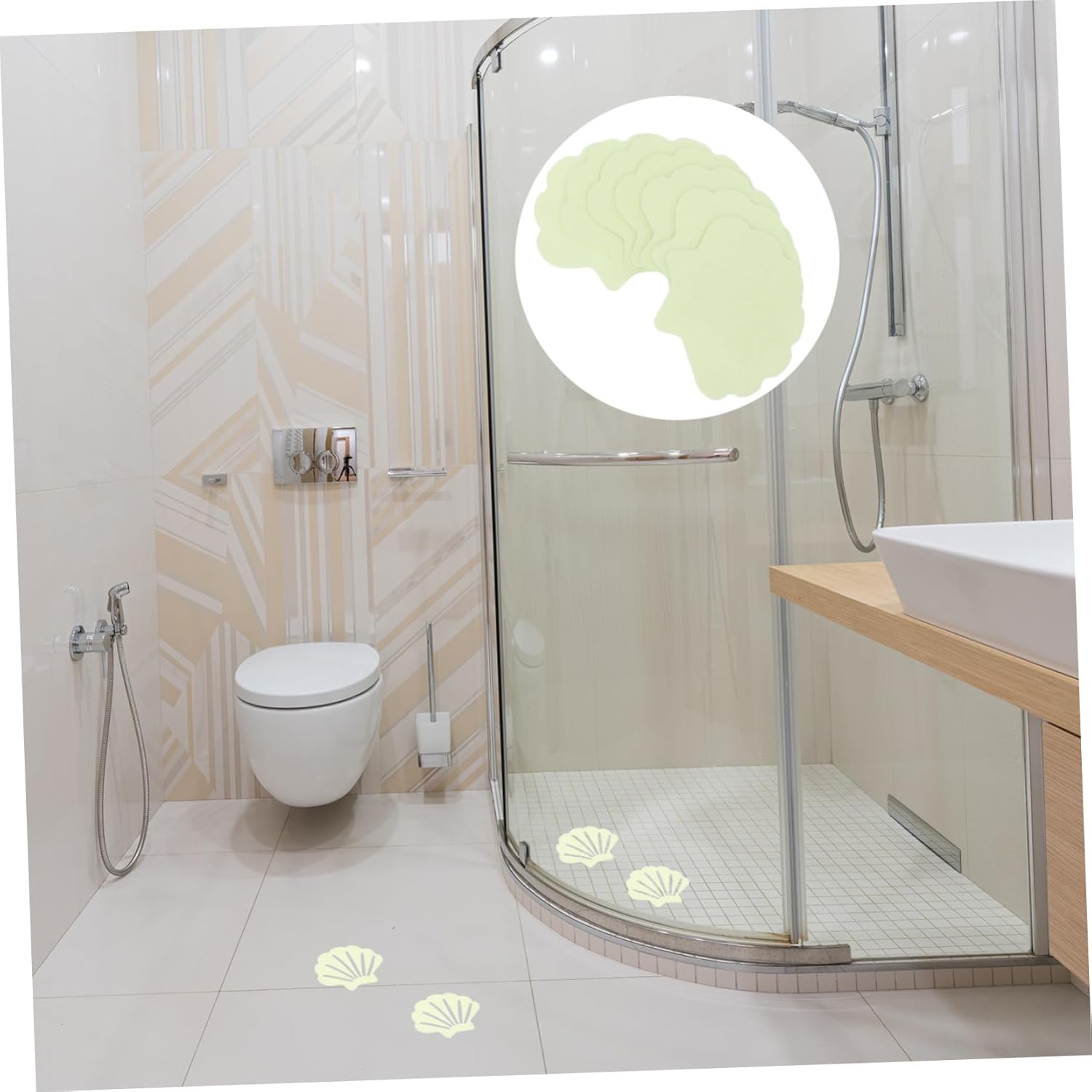 Unomor Anti-Slip Bath Stickers with Shell Design