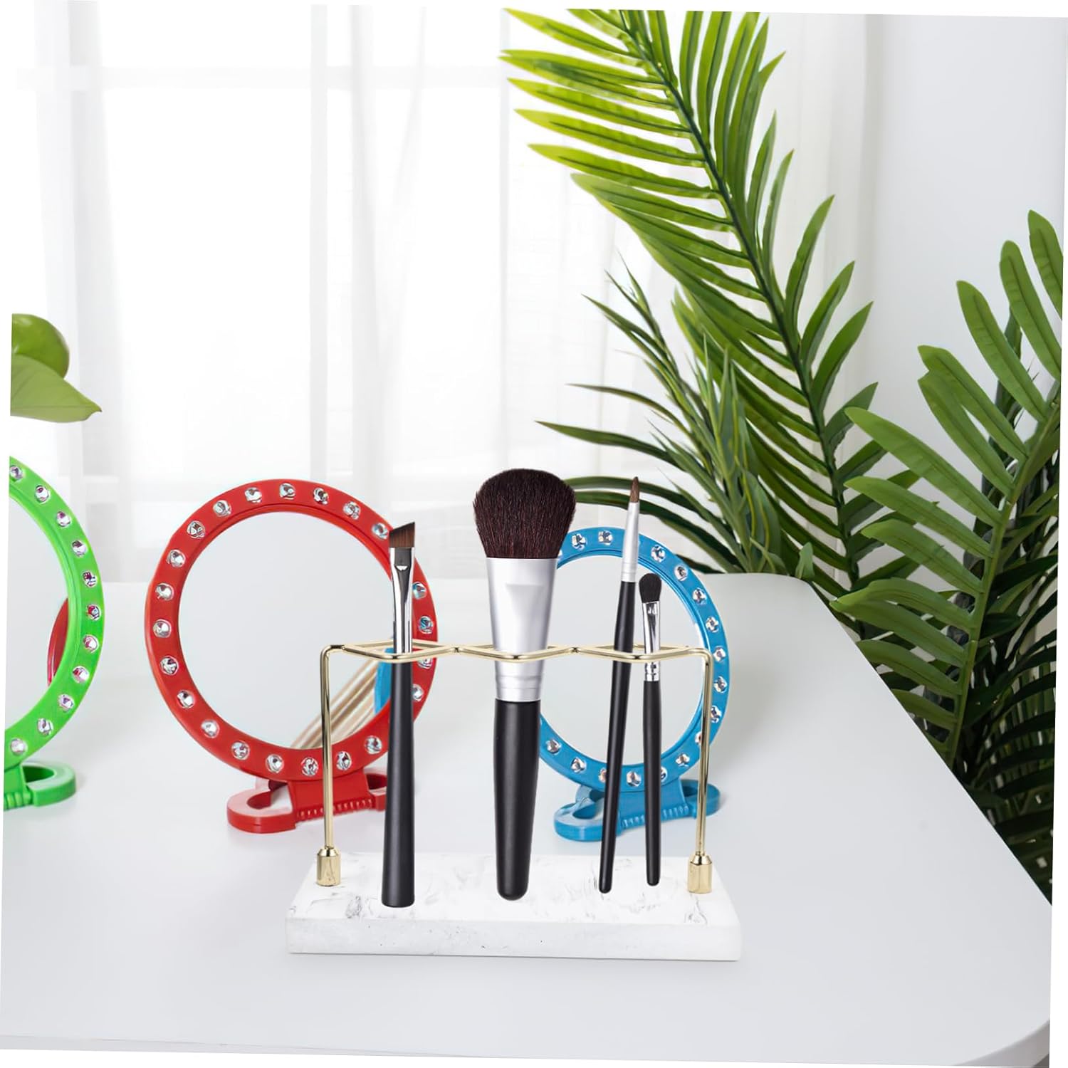 Marble Pattern Toothbrush Holder Stand for Home Bathroom Storage Organizer