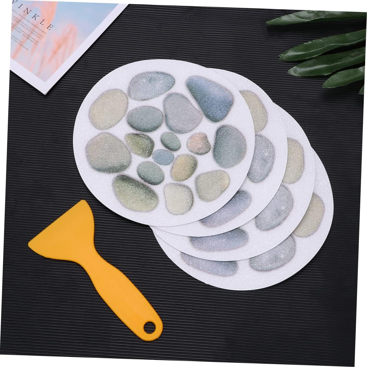 LIFKOME 4pcs Non-Slip Bathroom Stickers with Scraper