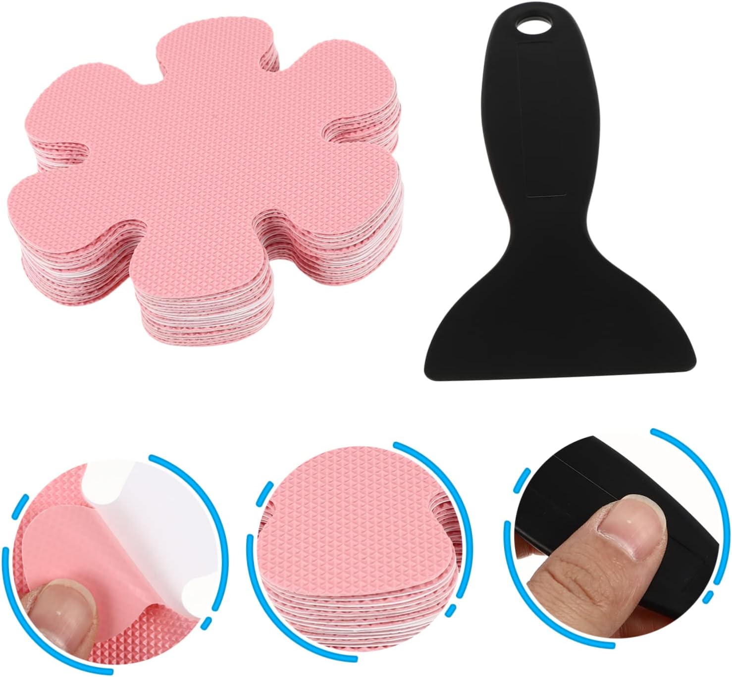 Non Slip Bathtub Stickers with Scraper - Snowflake Design