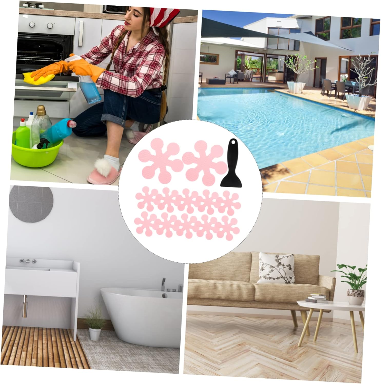PRETYZOOM Snowflake Non-Slip Bathroom Stickers