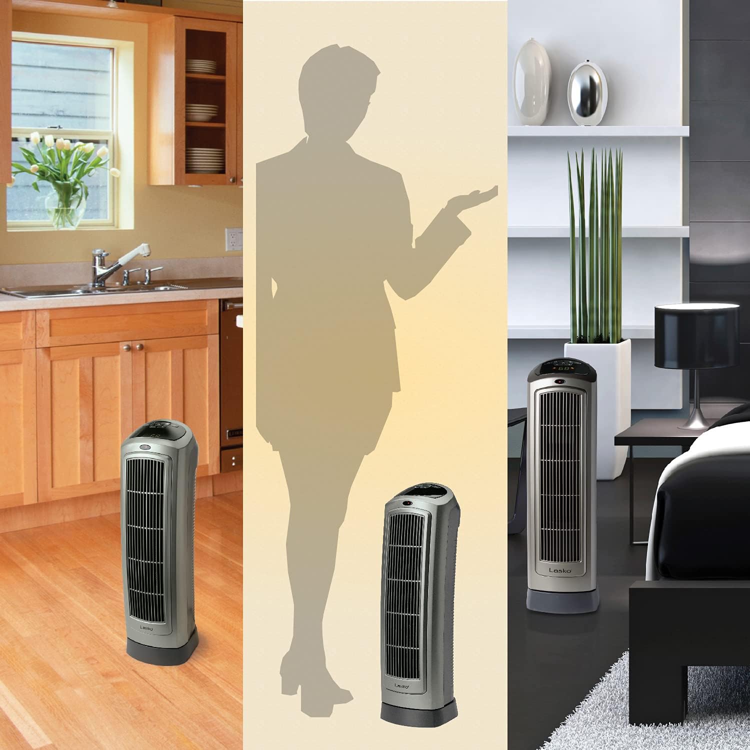 Lasko Portable Oscillating Space Heater with Digital Display and Remote Control