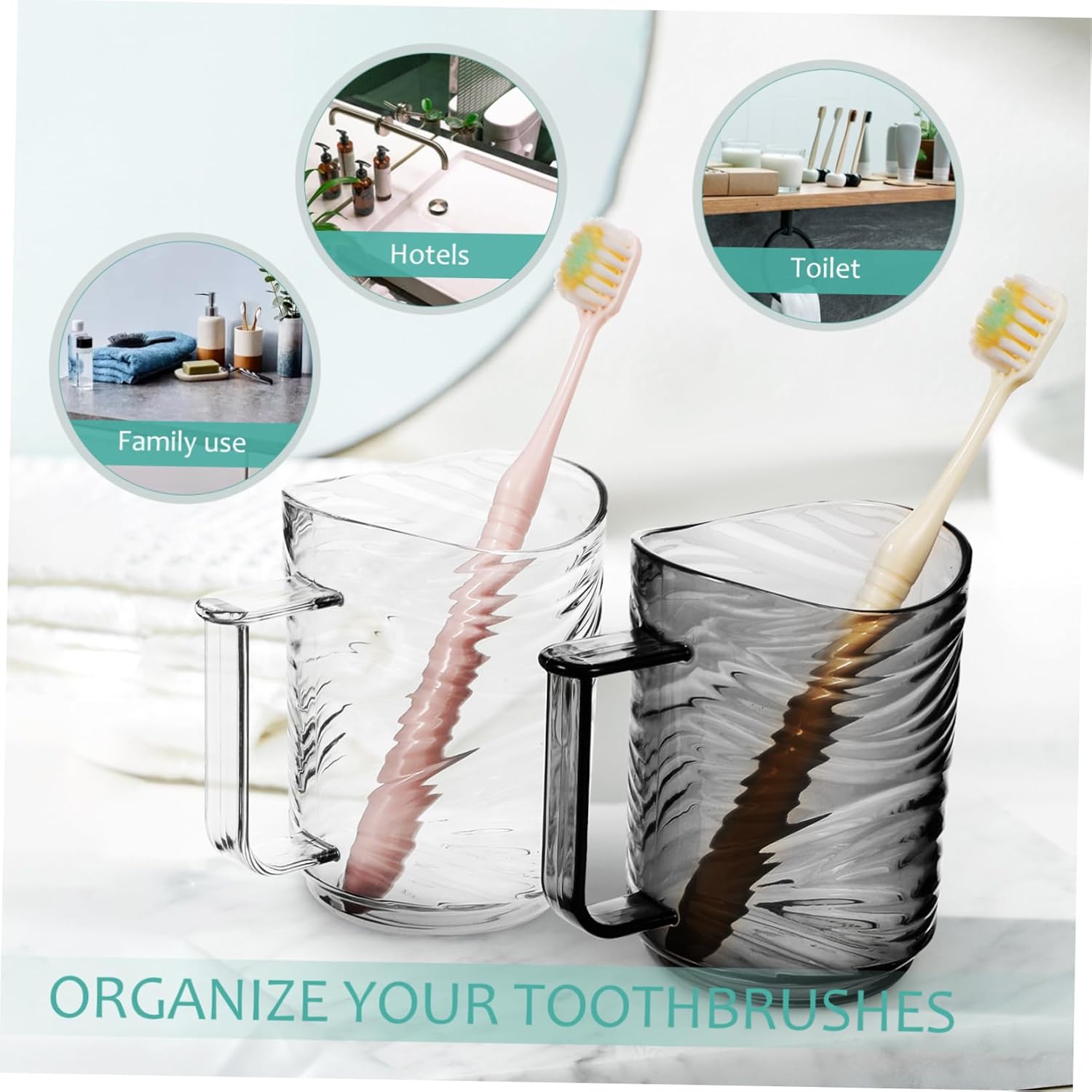 HOLIDYOYO 2pcs Reusable Toothbrush Holder