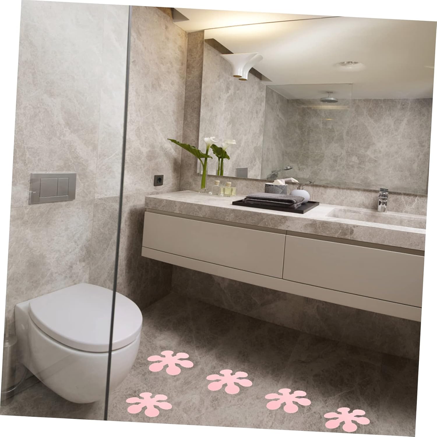 PRETYZOOM Snowflake Non-Slip Bathroom Stickers