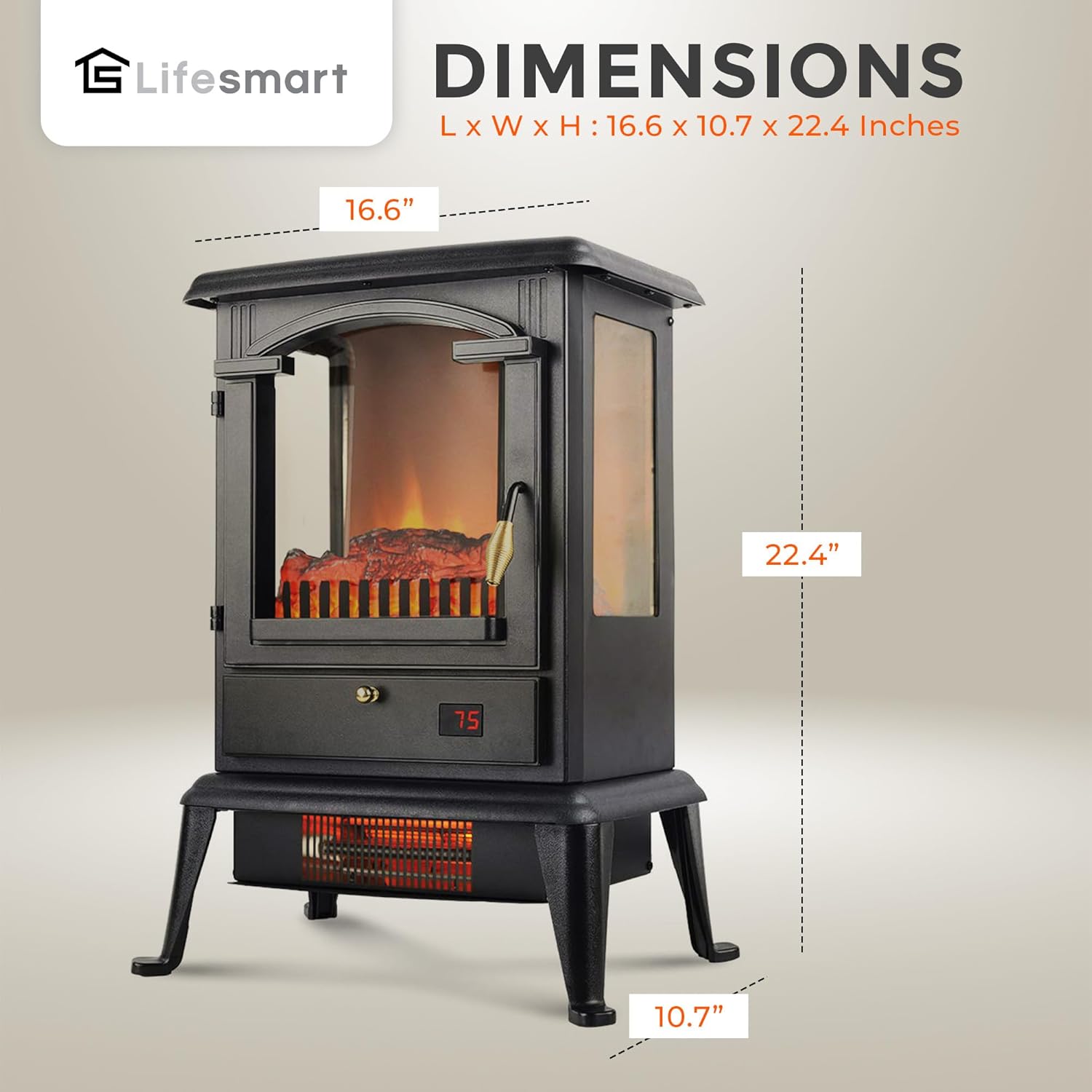 LifePro 1500W Infrared Space Heater with Remote Control