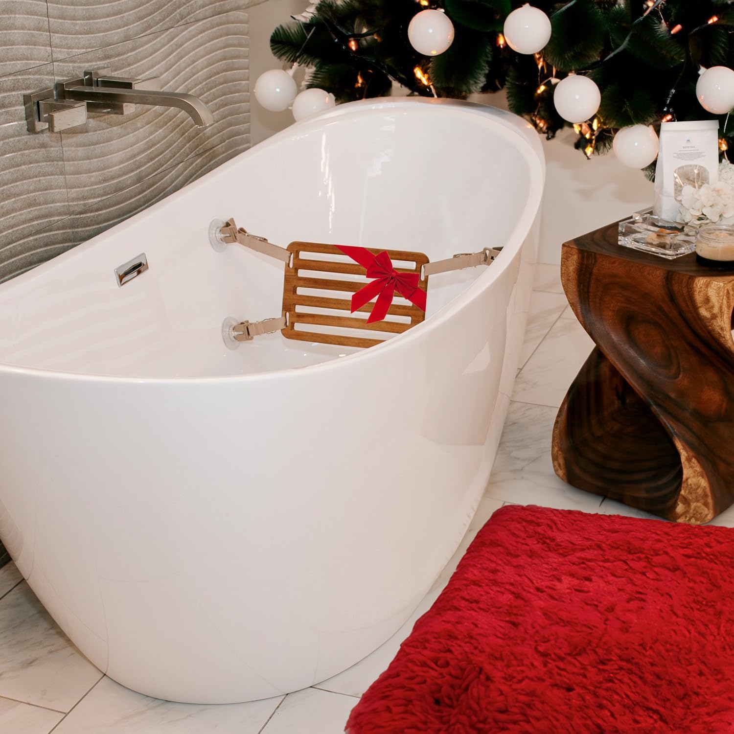 Big Girl Spa Essentials Wooden Bathtub Foot Rest