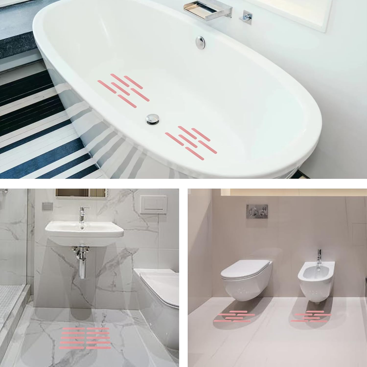 36pcs Pink Non-Slip Bathtub Sticker for Safety