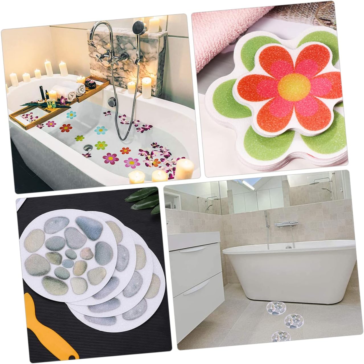 PRETYZOOM Non-Slip Tub Stickers for Bath and Kitchen