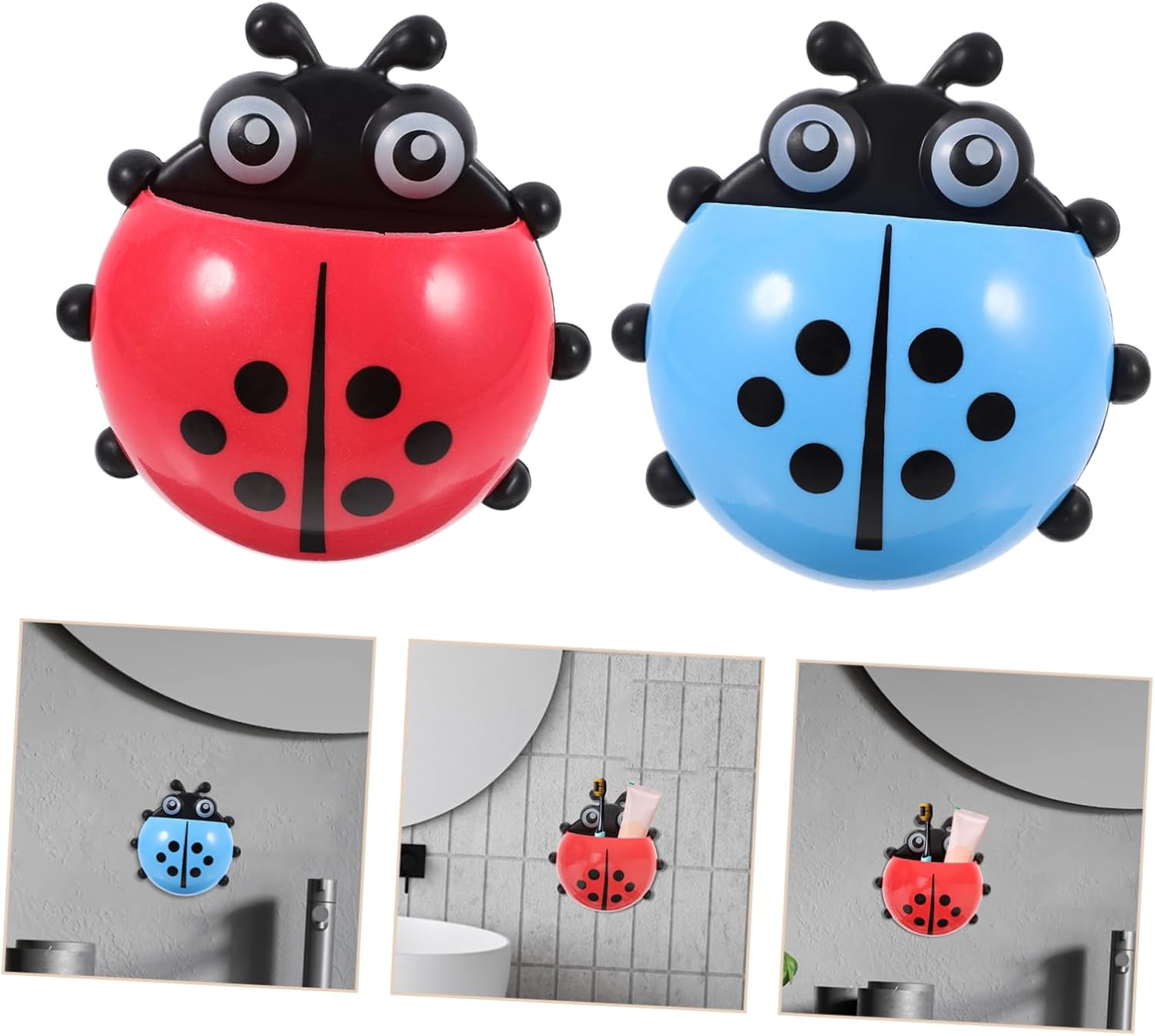 GLEAVI Wall-Mounted Toothbrush Holder 2pcs