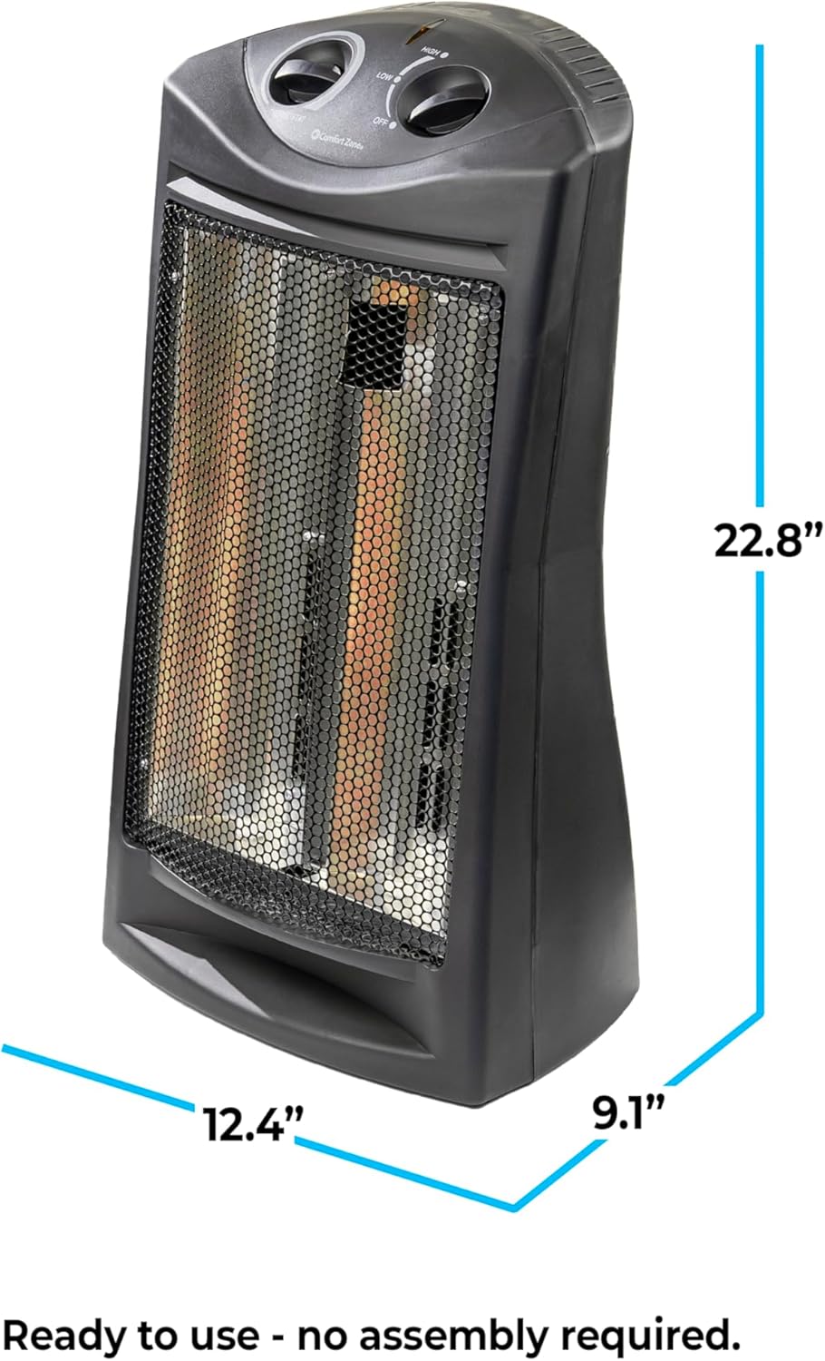 Comfort Zone 1500W Space Heater with 2 Heat Settings