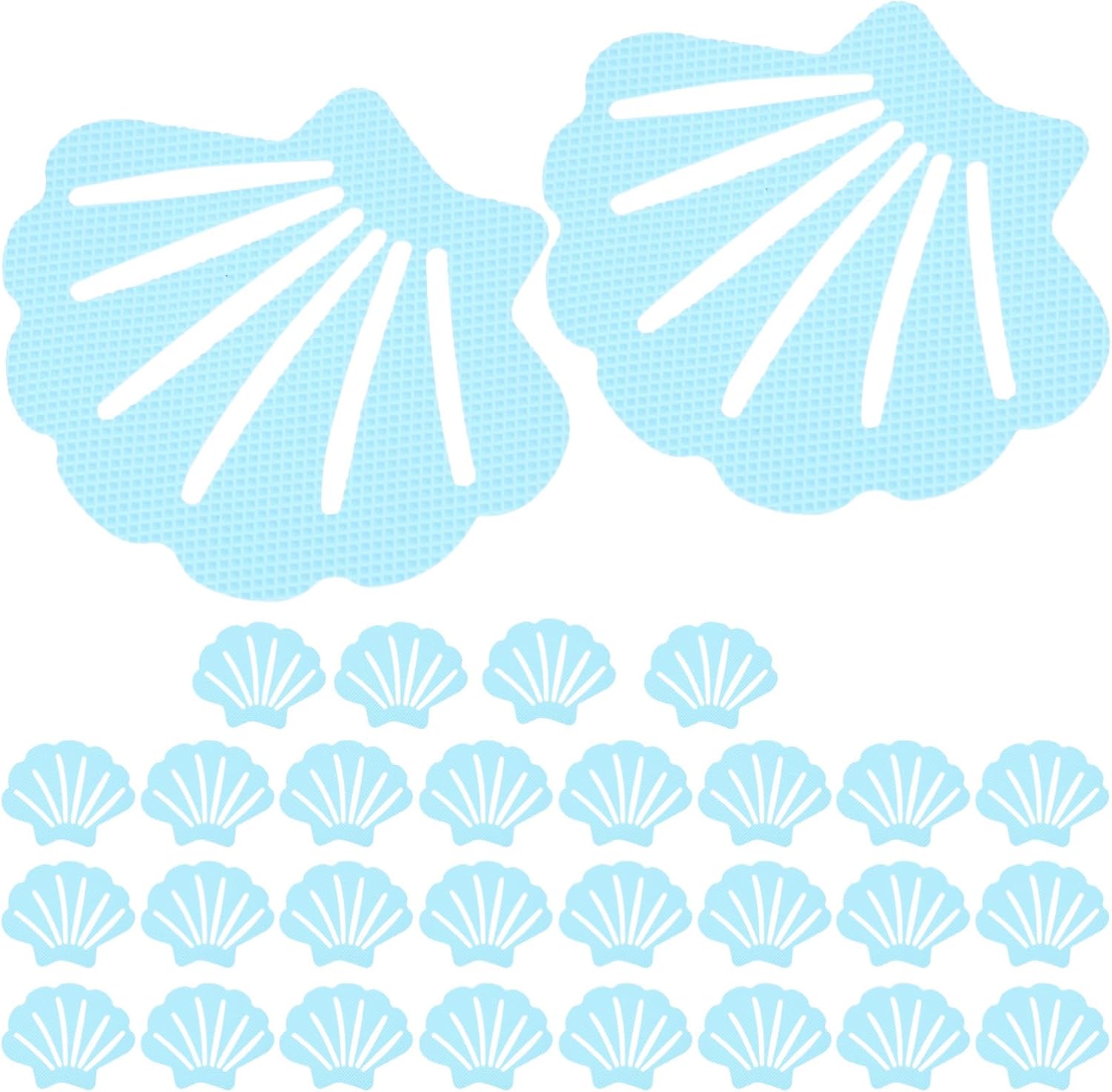 Luxshiny 30pc Shell Shape Non-Slip Bathtub Stickers