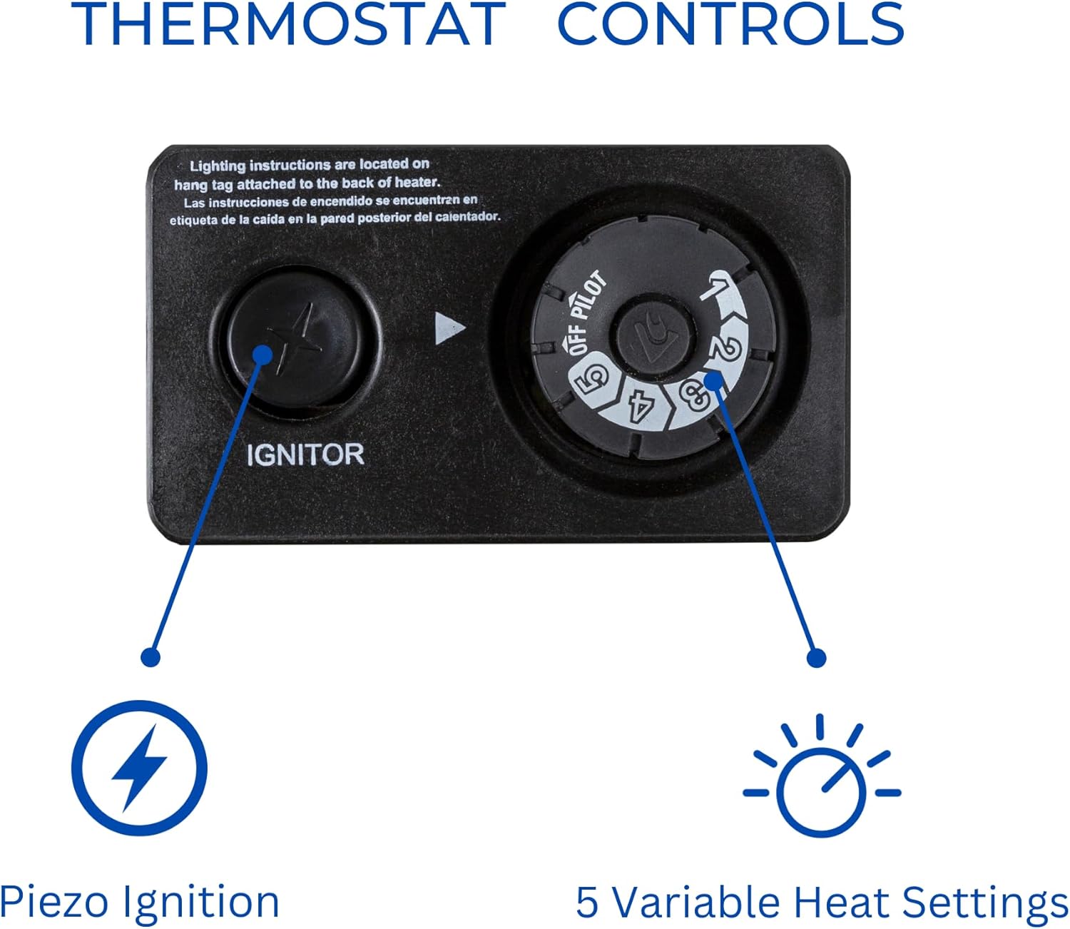 ProCom ML100TBA-B Ventless Propane Gas Blue Flame Space Heater with Thermostat Control