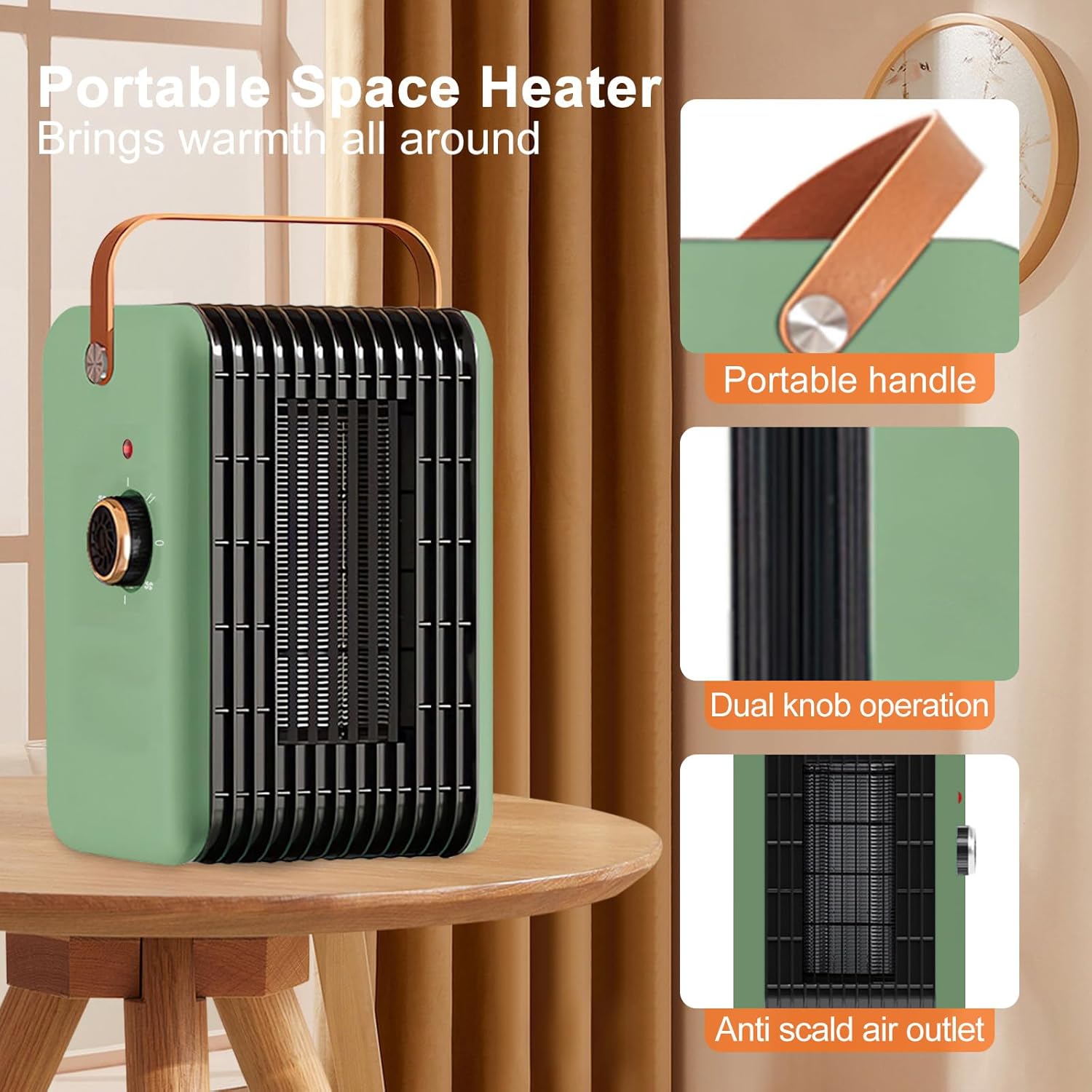 1500W PTC Electric Space Heater for Quick Heating