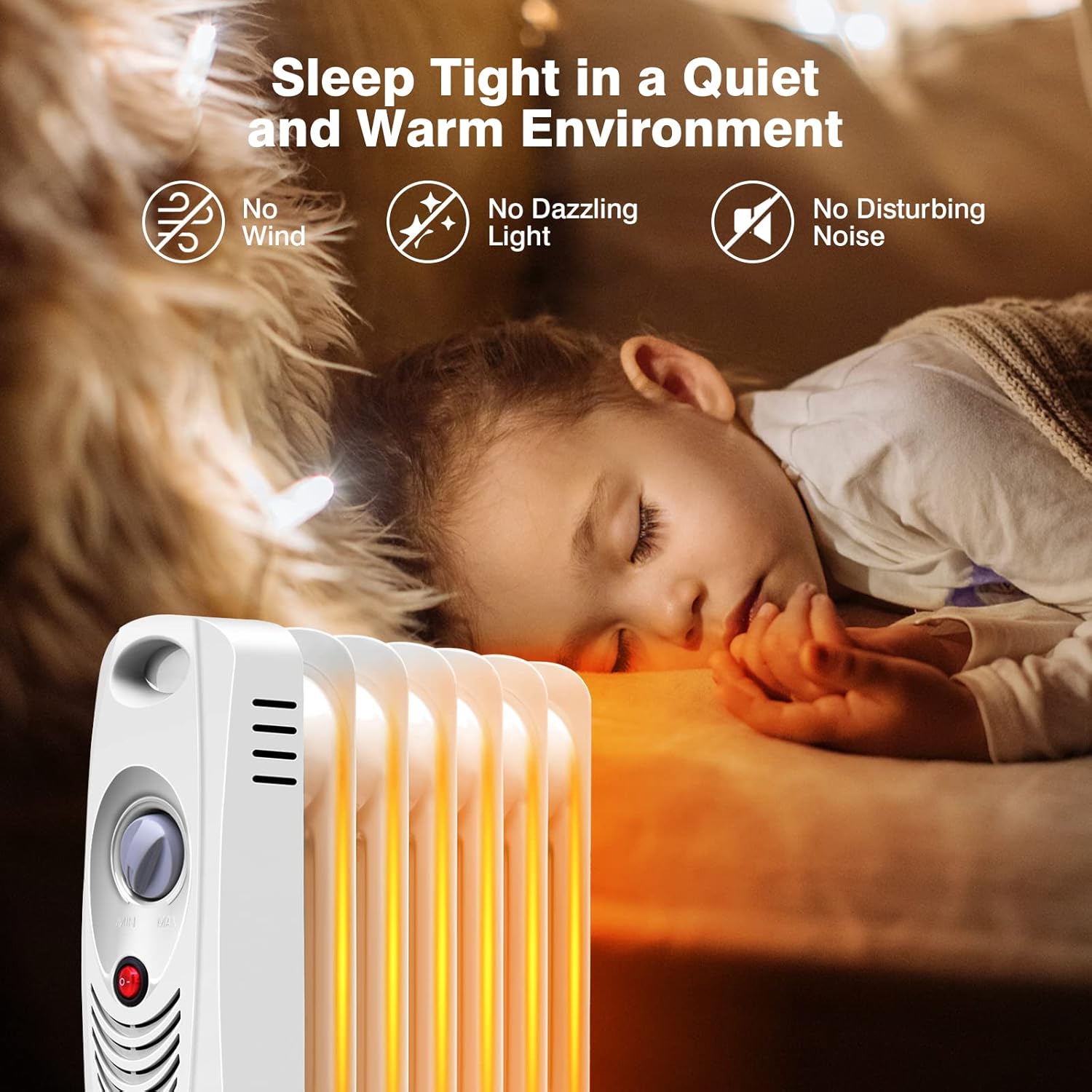 S AFSTAR 700W Oil Filled Radiator Heater with Thermostat