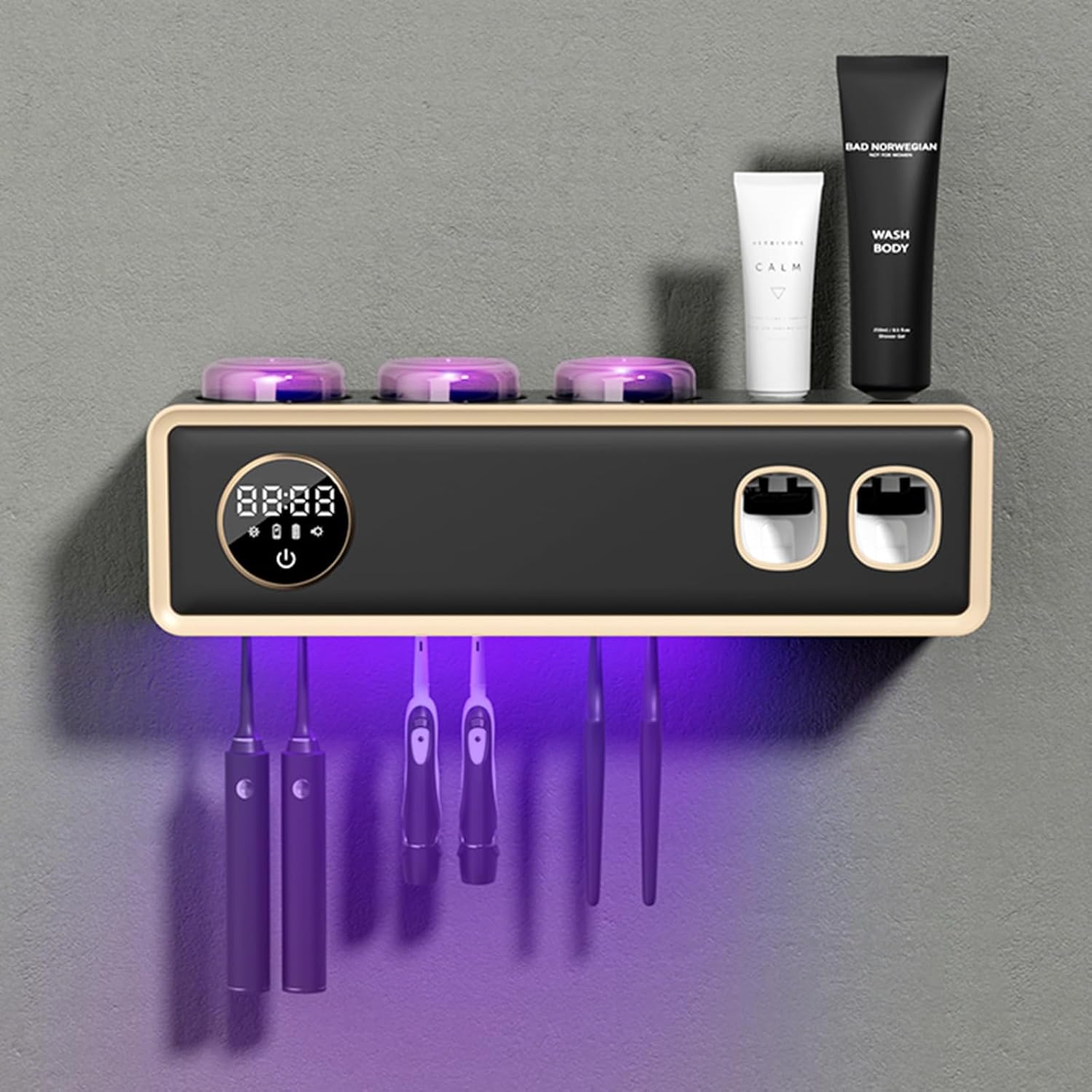 TINS UV Toothbrush Holder with Dispenser and Drying